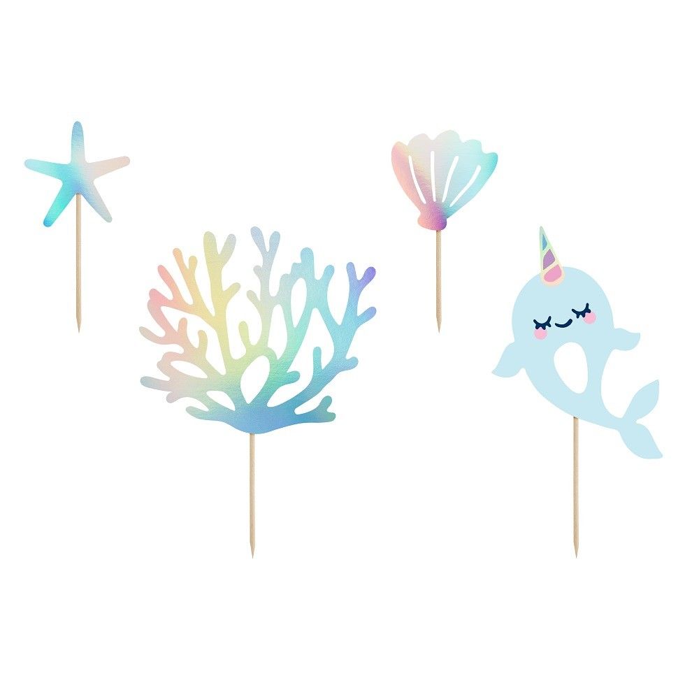 4 Cake toppers Narval