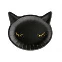 6 Assiettes chaton - noir