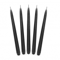 10 bougies cierge noires - 24 cm