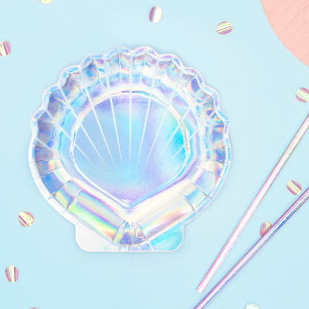 6 assiettes "coquillage" -...