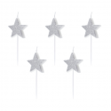 5 Bougies Etoiles - argent