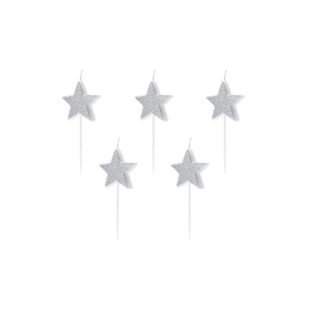 5 Bougies Etoiles - argent