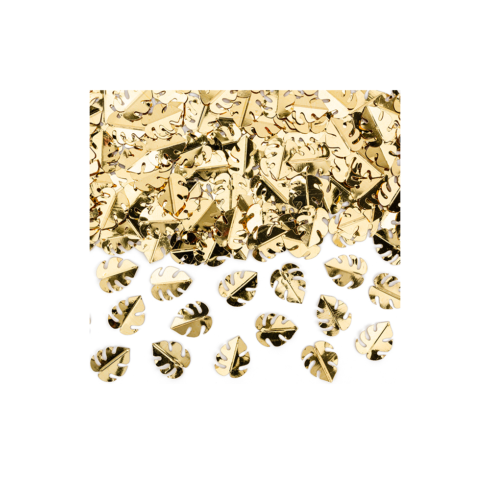 Confettis métallisés Feuilles - or
