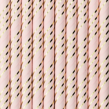 10 Pailles en papier - rose...
