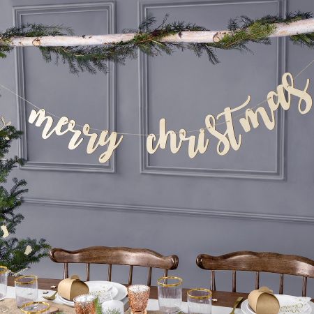 Guirlande en bois "Merry...