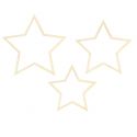 3 Décorations en bois à suspendre Etoiles - mix