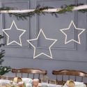 Lot de 3 étoiles en bois