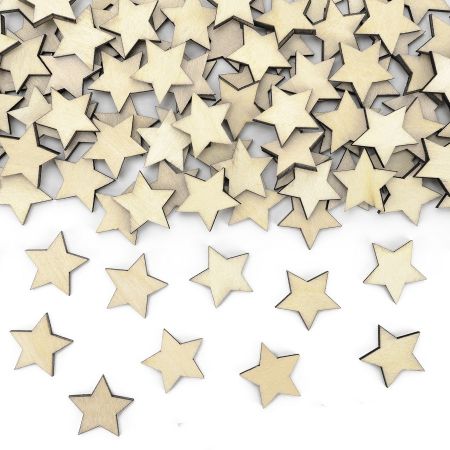 50 Confetti en bois Etoiles