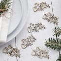 20 confettis en bois "Merry christmas"