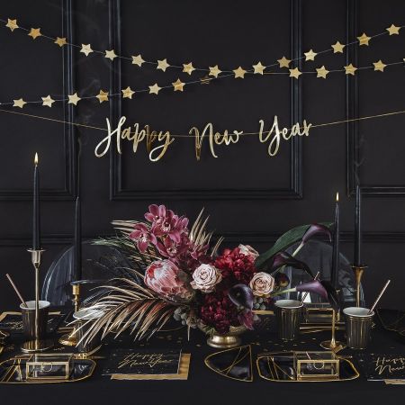 Guirlande dorée "Happy new...