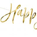 Guirlande dorée "Happy new year" - 70 cm