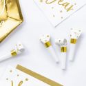 6 Sifflets en papier Etoiles - blanc