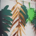Guirlande de feuilles tropicales vertes et dorées - 2 m