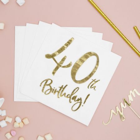 20 serviettes " 40 ans "