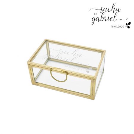 Boîte à alliances en verre...