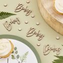18 confettis en bois "Baby" + petits pois