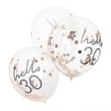 5 ballons confettis rose gold "30 ans"