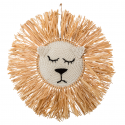 Décoration murale en raphia "lion" - 45 cm