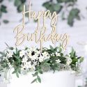 Cake topper tendance en bois "happy birthday"