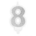 Bougie Chiffre 0 - argent