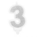 Bougie Chiffre 0 - argent