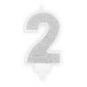 Bougie Chiffre 0 - argent