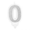 Bougie Chiffre 0 - argent