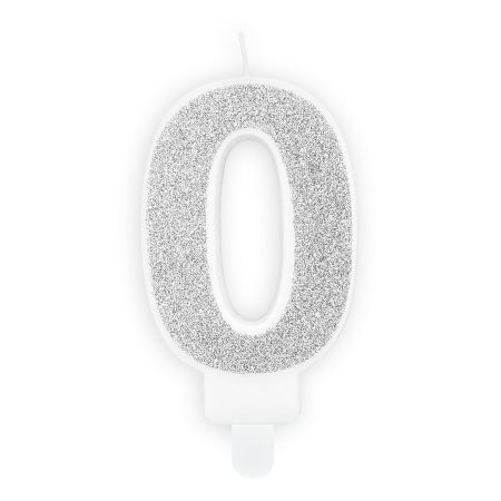 Bougie Chiffre 0 - argent