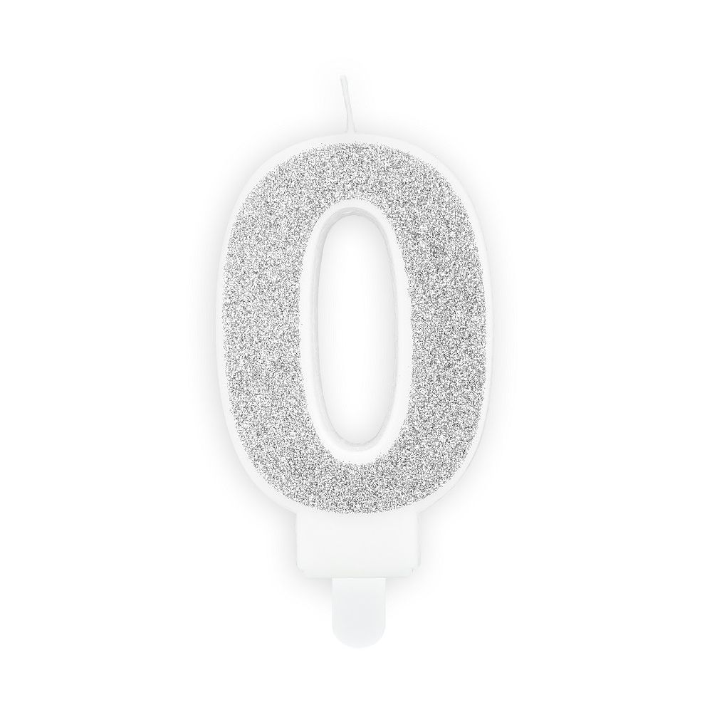 Bougie Chiffre 0 - argent
