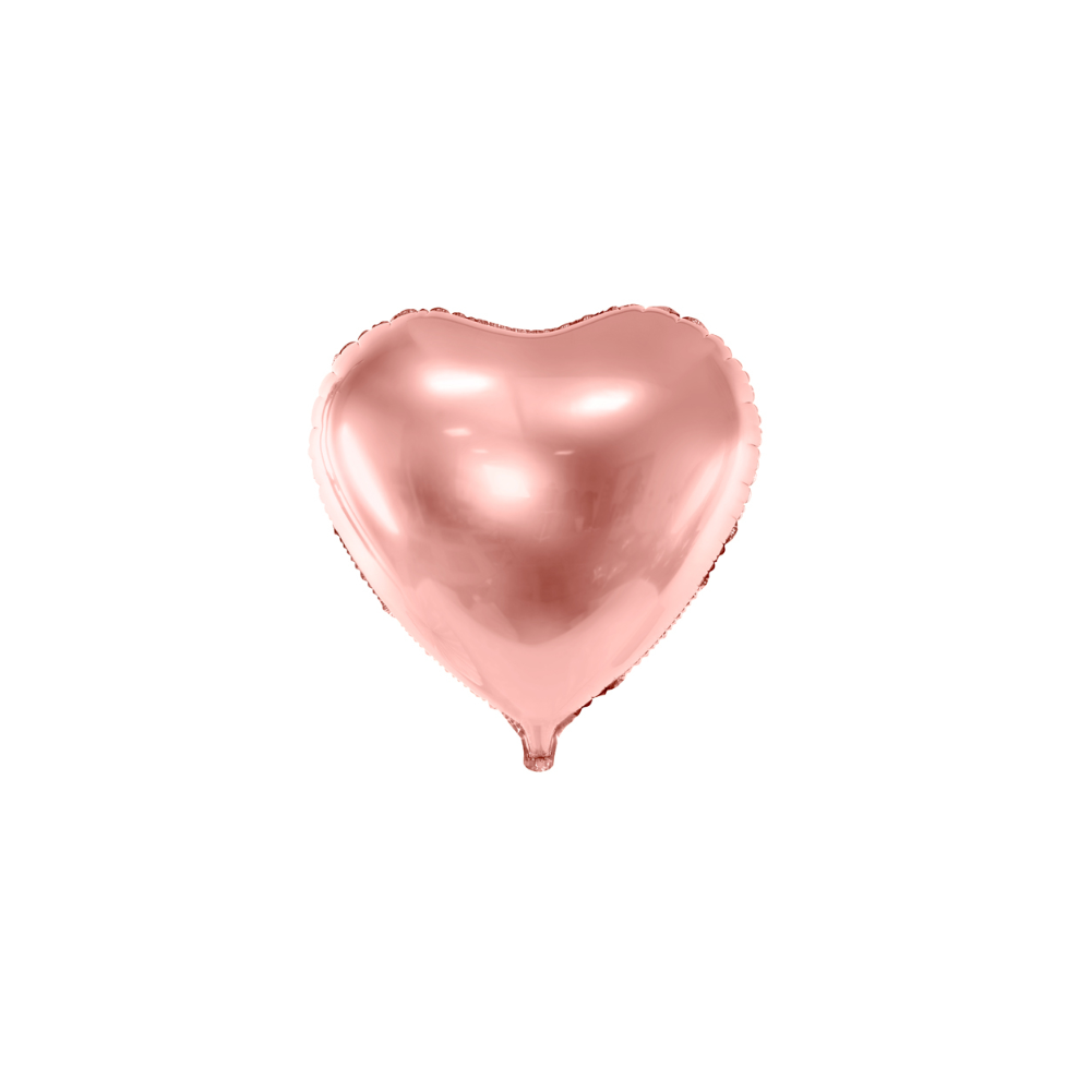 Ballon mylar Coeur - 45cm - or rose