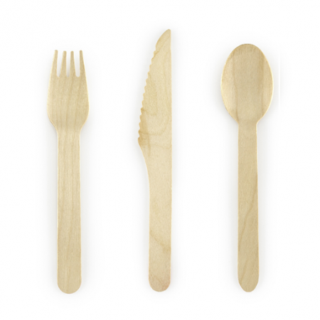 18 Couverts en bois Woodland