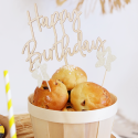Cake topper tendance en bois "happy birthday"