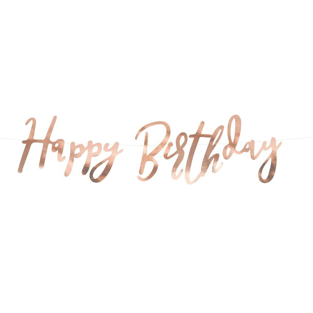Guirlande ''Happy Birthday'' - or rose