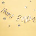 Guirlande argentée "happy birthday" - 62 cm