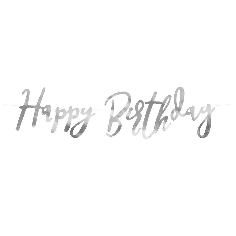 Guirlande Happy Birthday - argent