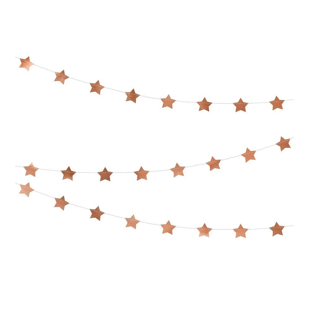 Guirlande Stars - or rose