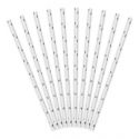 10 Pailles en papier - argent