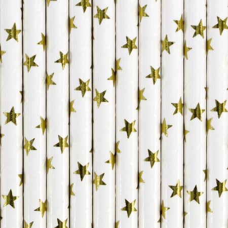 10 Pailles en papier - or