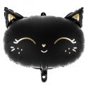 Ballon en mylar chaton - noir