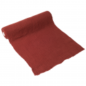 3 m chemin de table gaze de coton "terracotta/bordeaux" - 30 cm