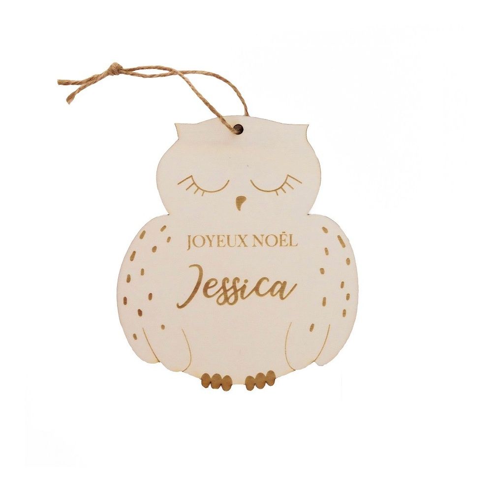 Décoration de sapin personnalisable "chouette"