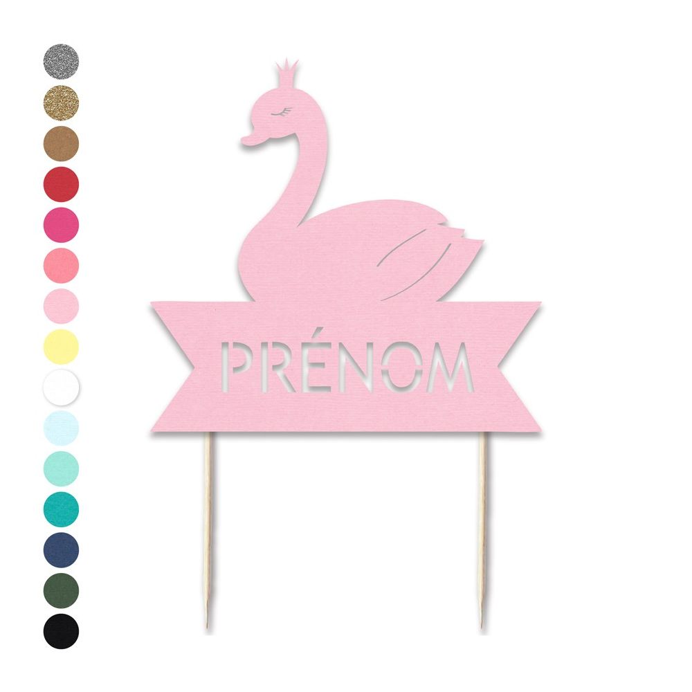 Cake Topper En Papier Personnalisable Cygne