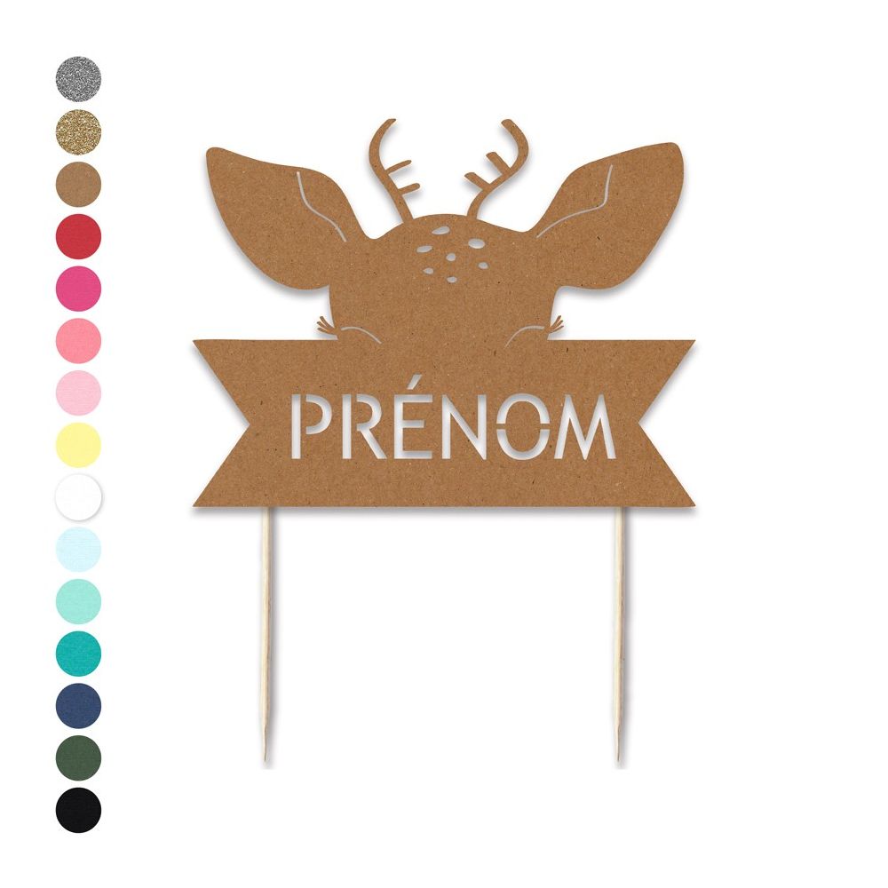 Cake topper en papier personnalisable "biche"
