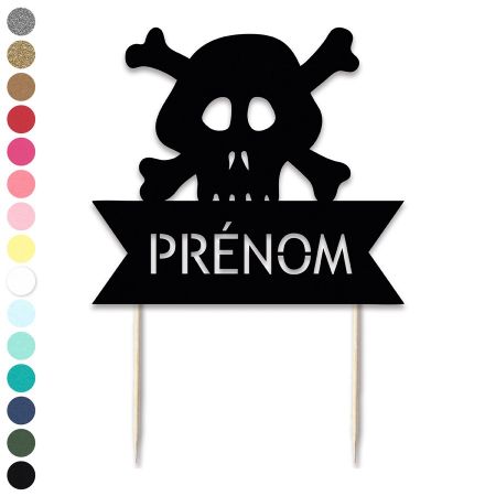 Cake topper en papier personnalisable "pirate"