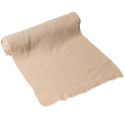 3 m chemin de table gaze de coton beige - 30 cm