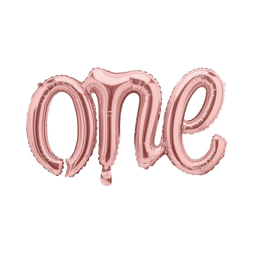 Ballon en mylar One - or rose
