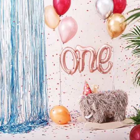 Ballon en mylar One - or rose