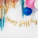 Guirlande dorée "happy birthday" - 62 cm