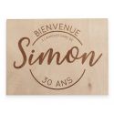 Panneau en bois personnalisable "anniversaire line"