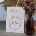 Panneau en bois personnalisable "anniversaire couronne"